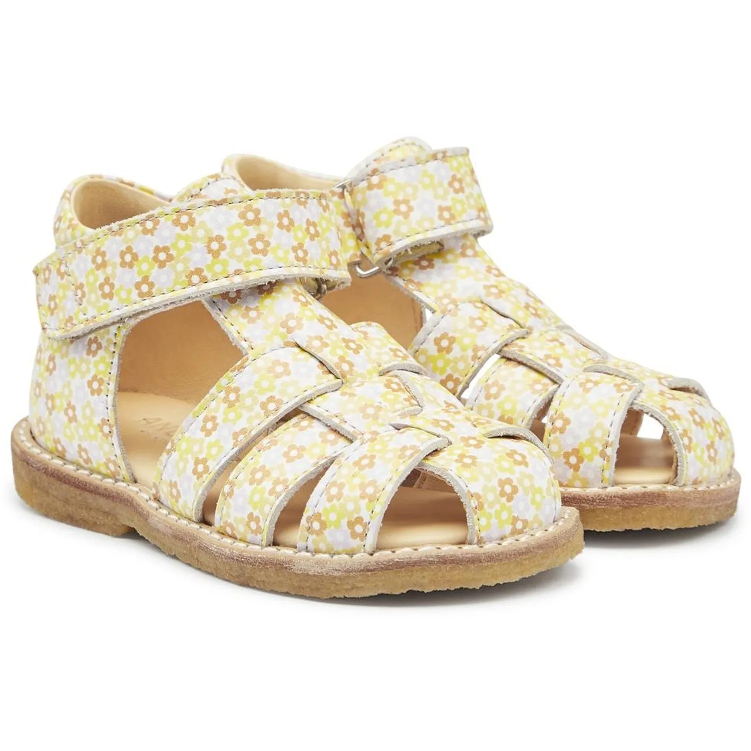 Angulus Starter Sandals Yellow Flower Print