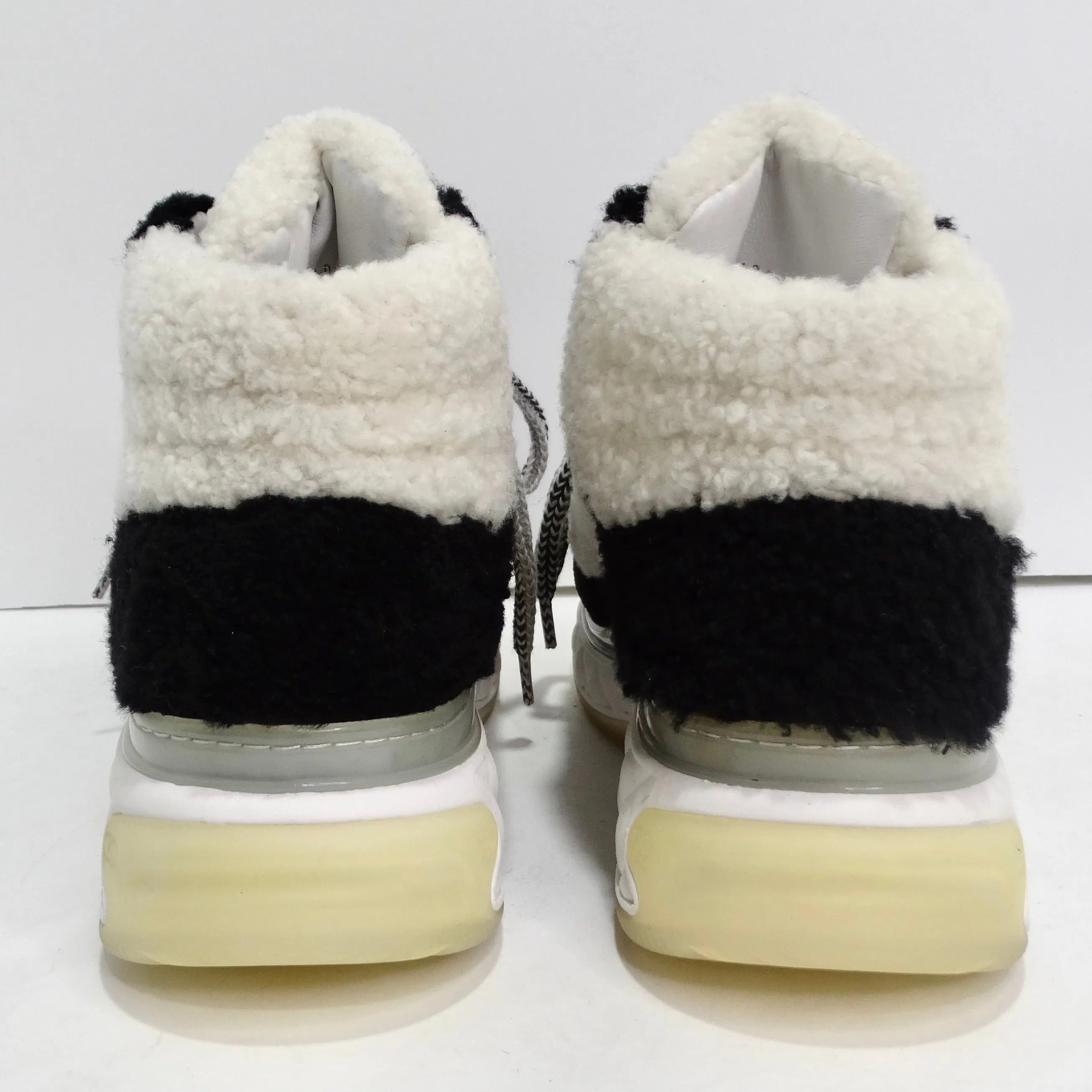 Chanel Shearling Suede CC High Top Sneakers