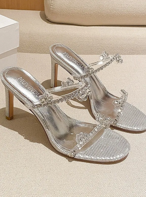 Diamond Stiletto Heels Sandals