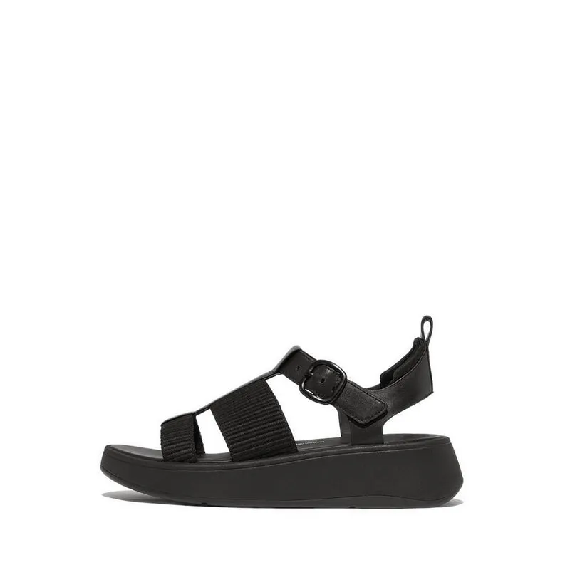 F-Mode Leather/Webbing Flatform Fisherman Sandals