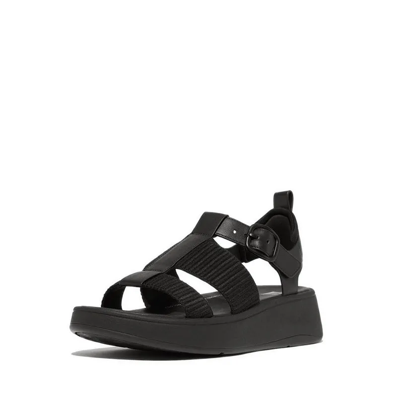 F-Mode Leather/Webbing Flatform Fisherman Sandals