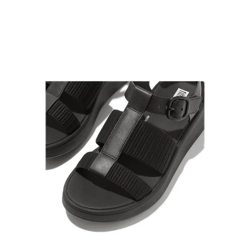 F-Mode Leather/Webbing Flatform Fisherman Sandals