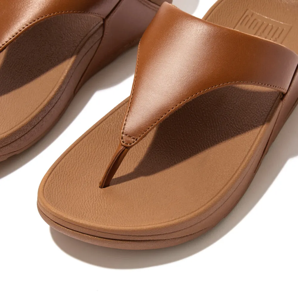 FitFlop Lulu Leather Toe Post Sandals Brown