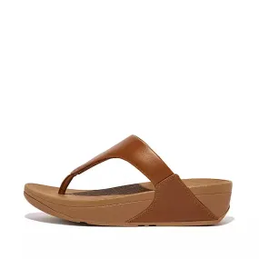 FitFlop Lulu Leather Toe Post Sandals Brown