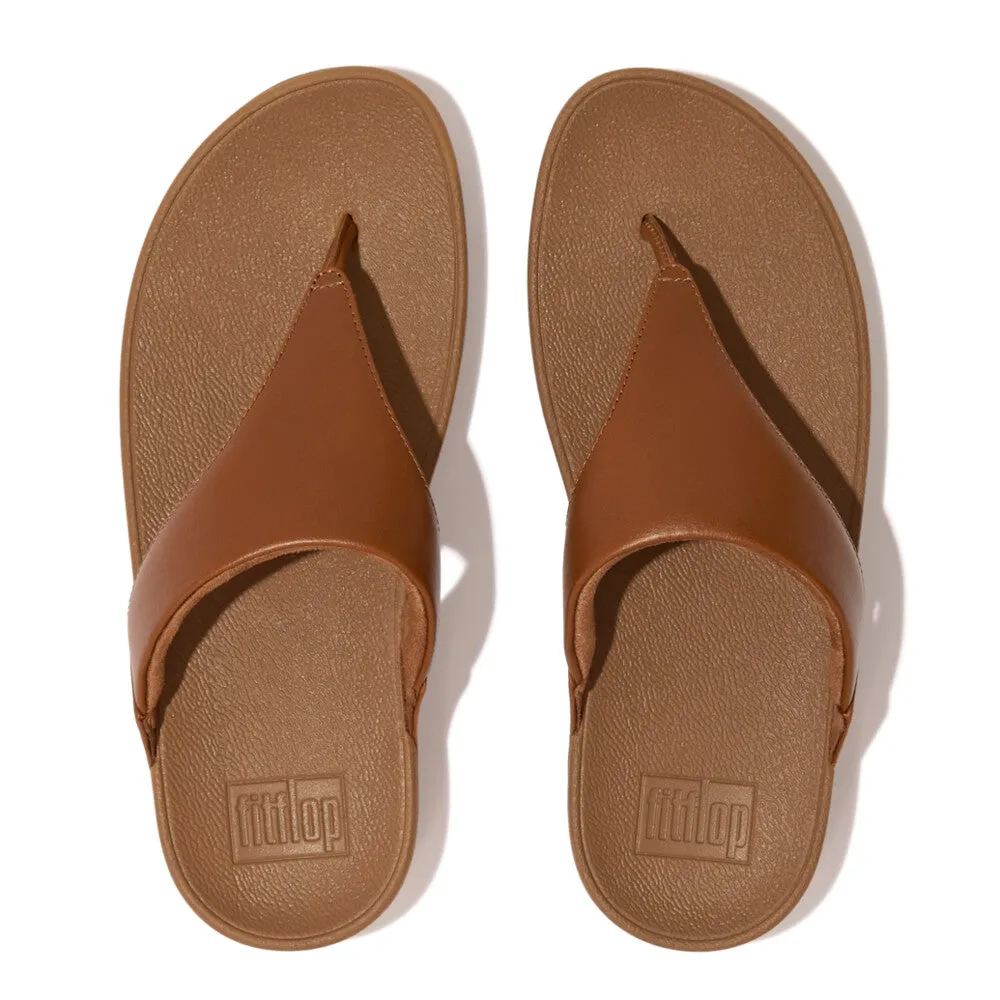 FitFlop Lulu Leather Toe Post Sandals Brown