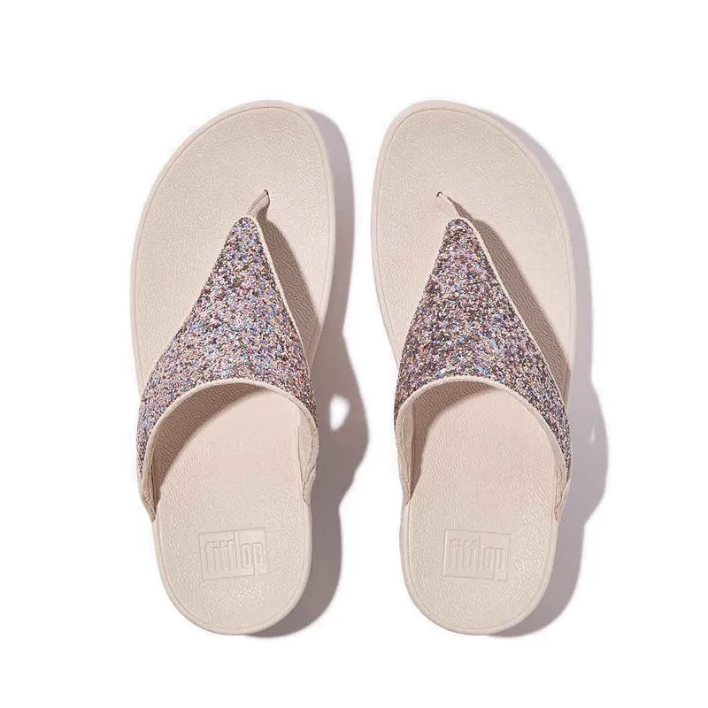 Fitflop Lulu Multi-Tonal Glitter Toe-Post Sandals - Nude Rose Mix