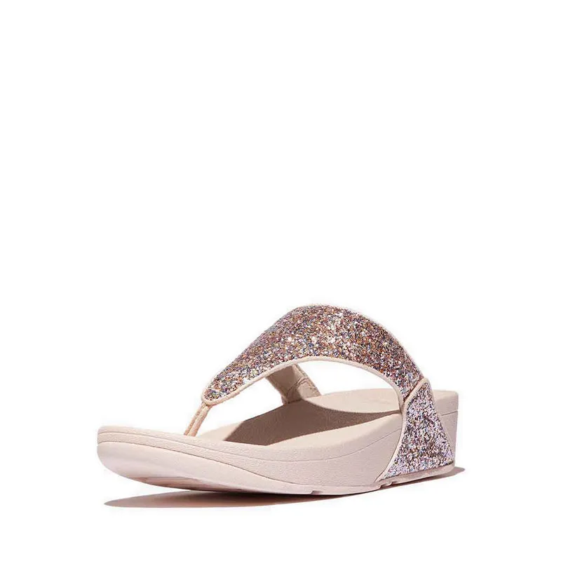 Fitflop Lulu Multi-Tonal Glitter Toe-Post Sandals - Nude Rose Mix