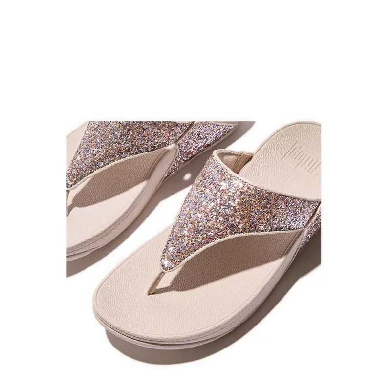 Fitflop Lulu Multi-Tonal Glitter Toe-Post Sandals - Nude Rose Mix