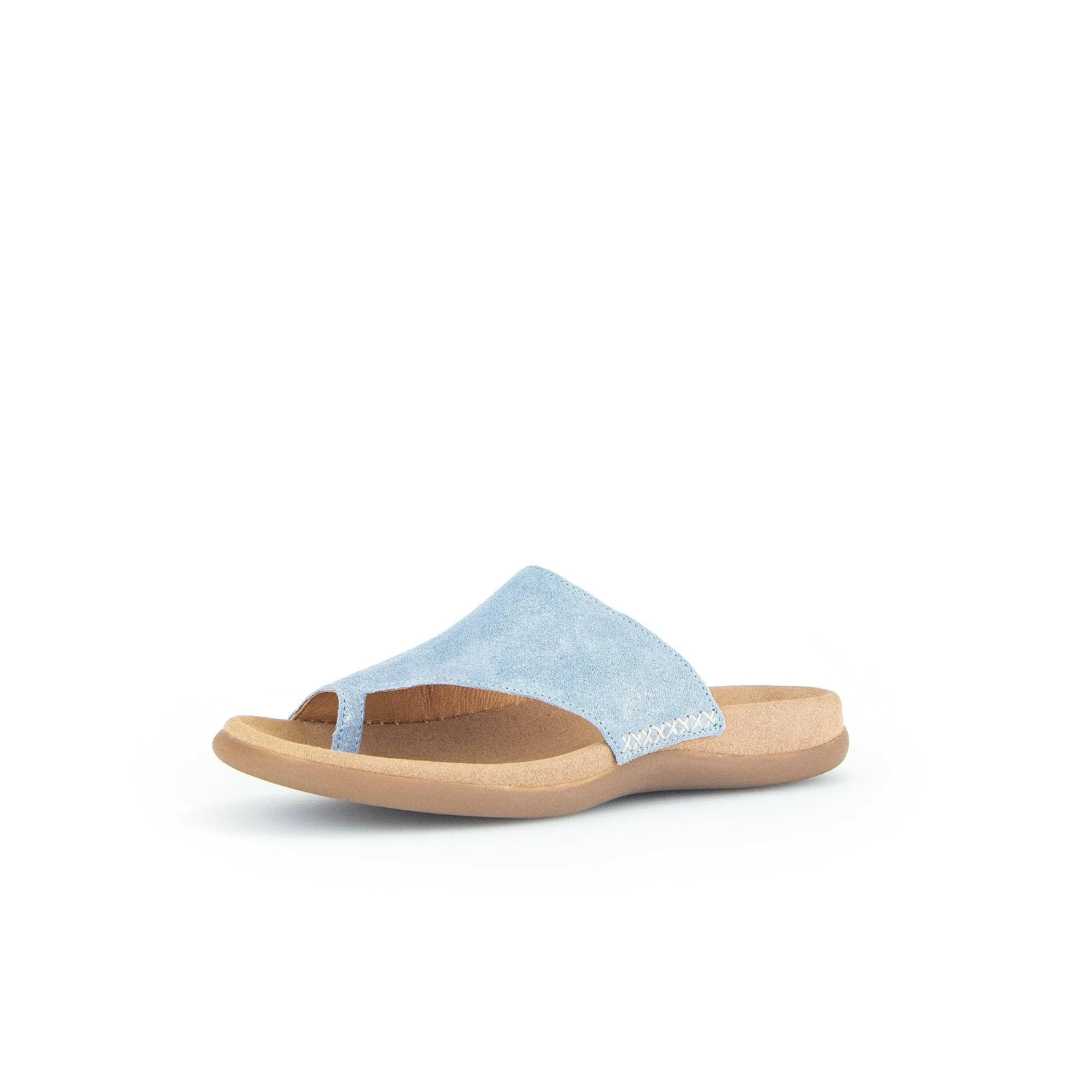 Gabor 43.700.66 Lanzarote Ladies Light Blue Leather Slip On Sandals