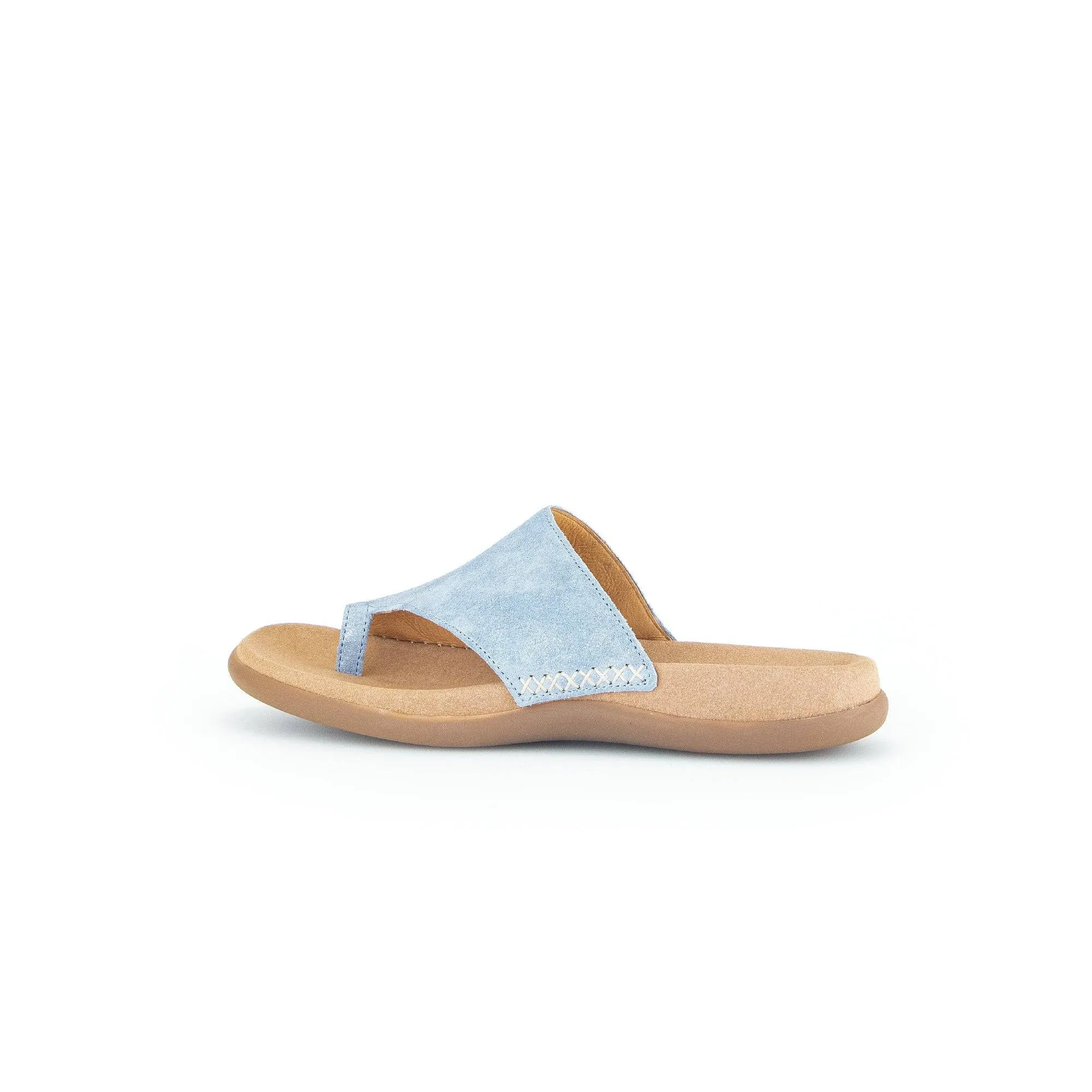 Gabor 43.700.66 Lanzarote Ladies Light Blue Leather Slip On Sandals