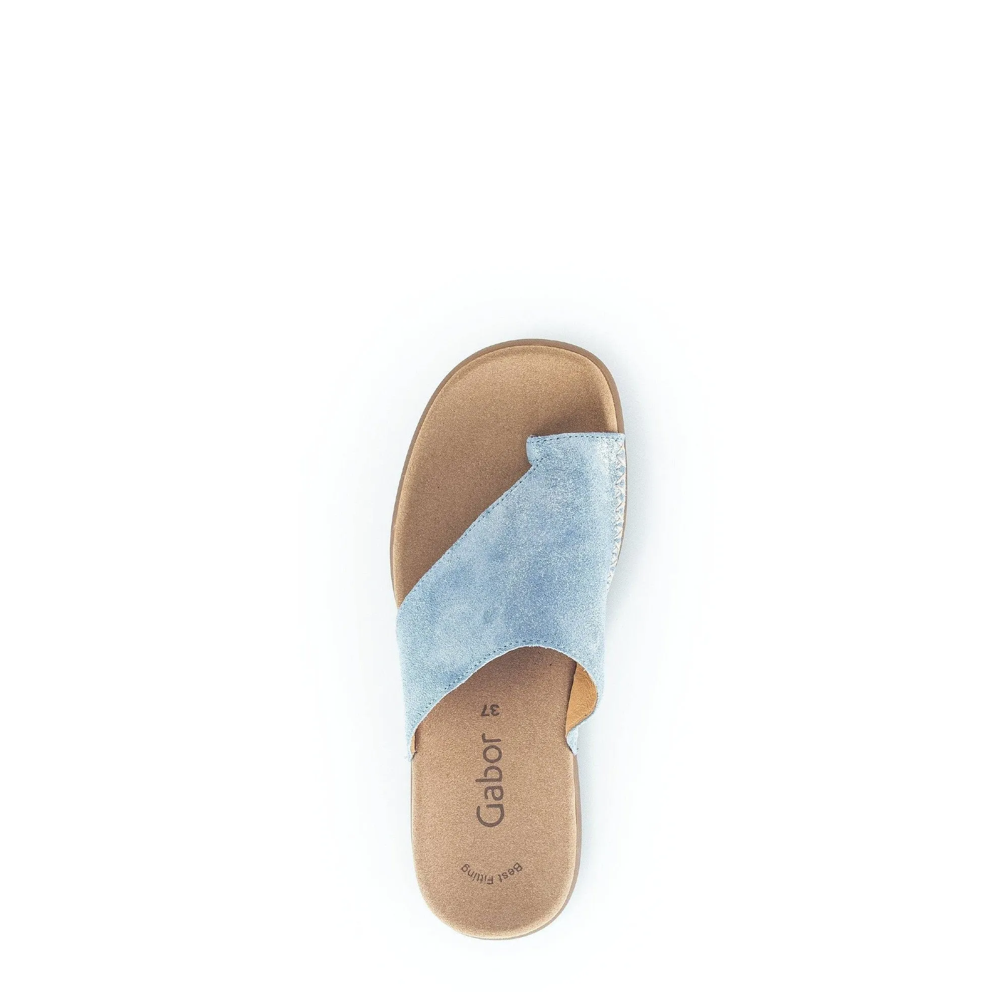 Gabor 43.700.66 Lanzarote Ladies Light Blue Leather Slip On Sandals