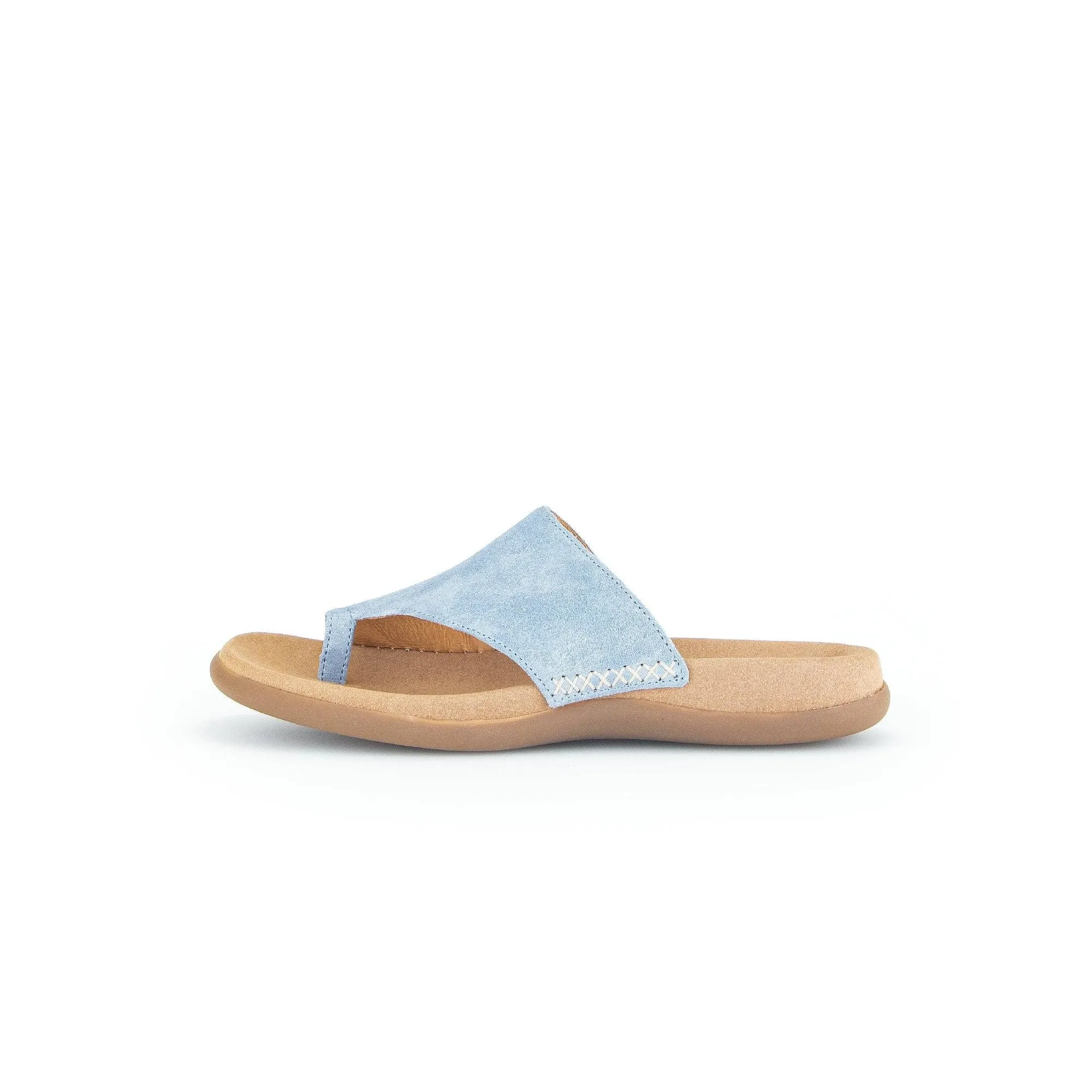 Gabor 43.700.66 Lanzarote Ladies Light Blue Leather Slip On Sandals