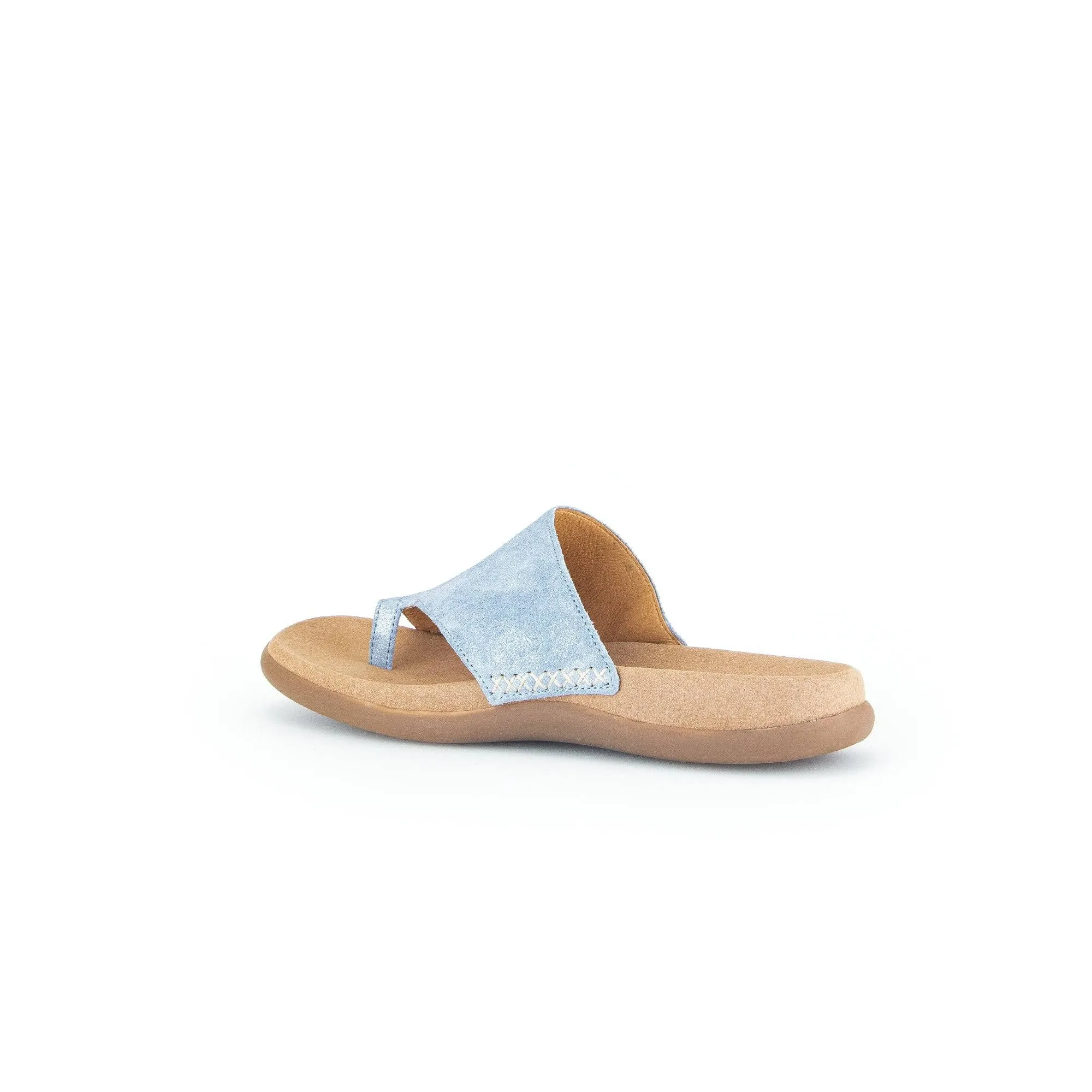 Gabor 43.700.66 Lanzarote Ladies Light Blue Leather Slip On Sandals