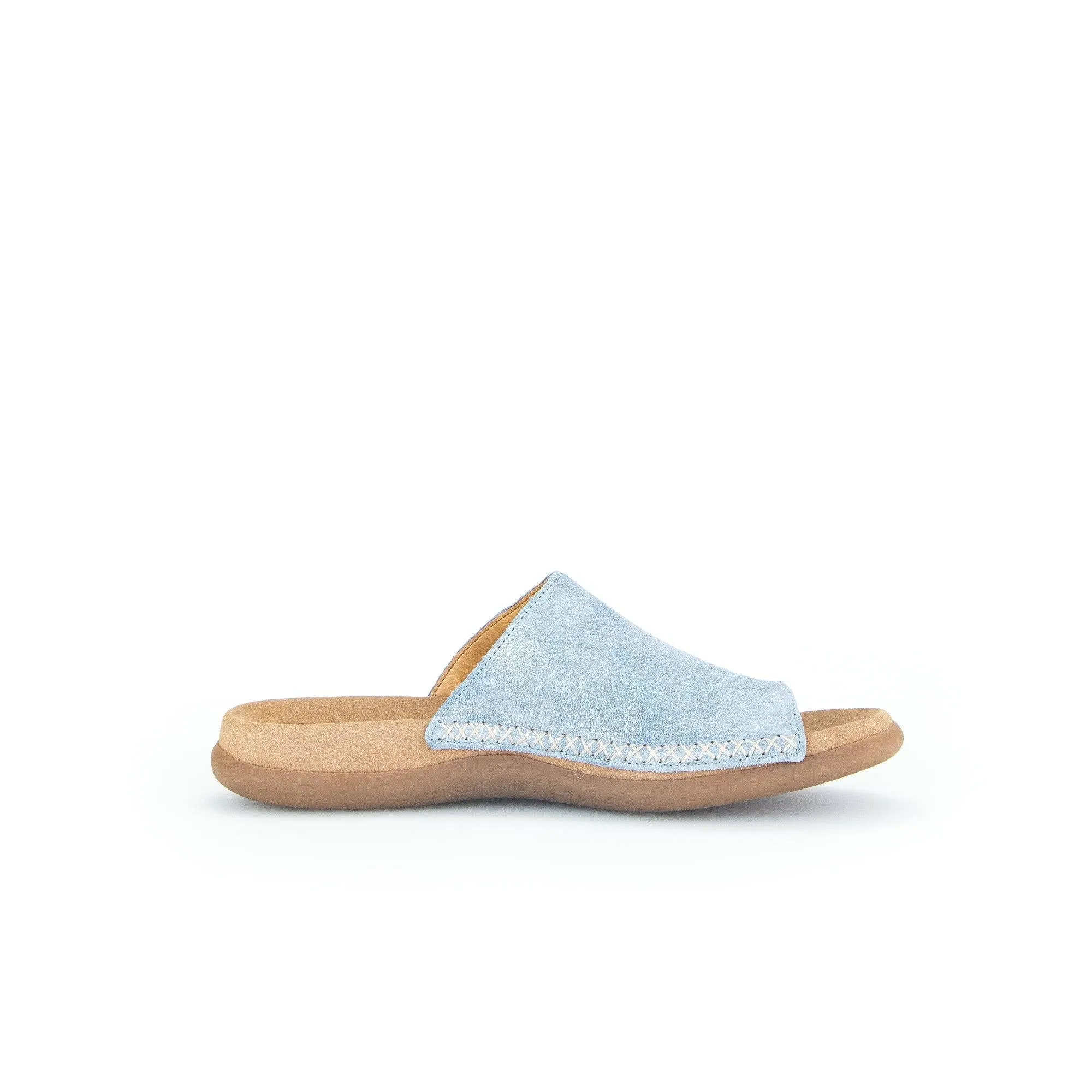 Gabor 43.700.66 Lanzarote Ladies Light Blue Leather Slip On Sandals