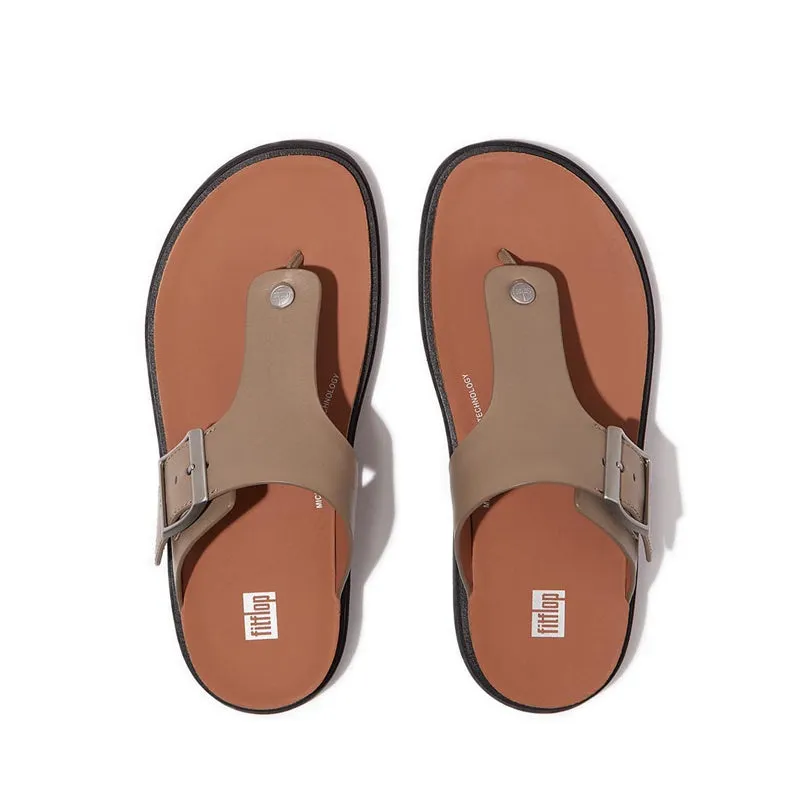 Gen-Ff Buckle Leather Toe-Post Sandals - Timberwolf