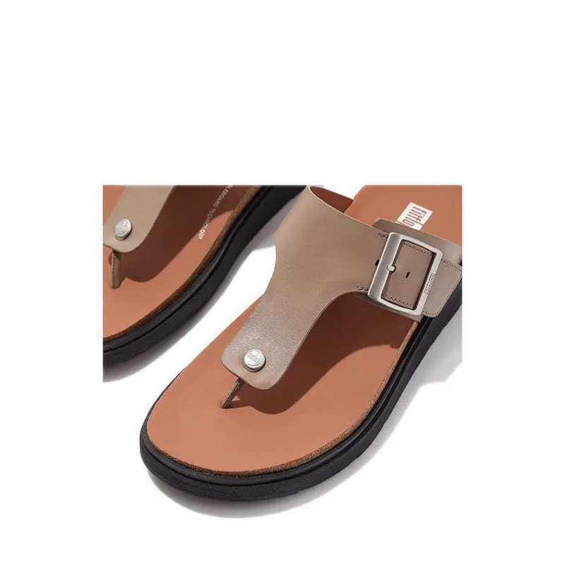 Gen-Ff Buckle Leather Toe-Post Sandals - Timberwolf