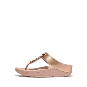 Halo Women's Bead-Circle Metallic Toe-Post Sandals