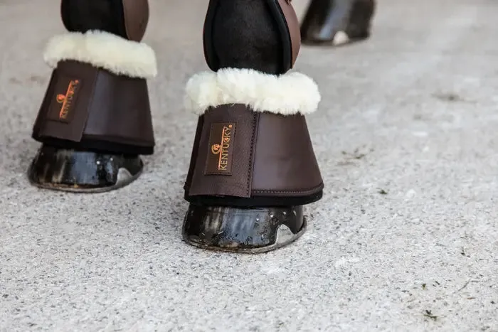 Kentucky Sheepskin Leather Over Reach Boots Brown