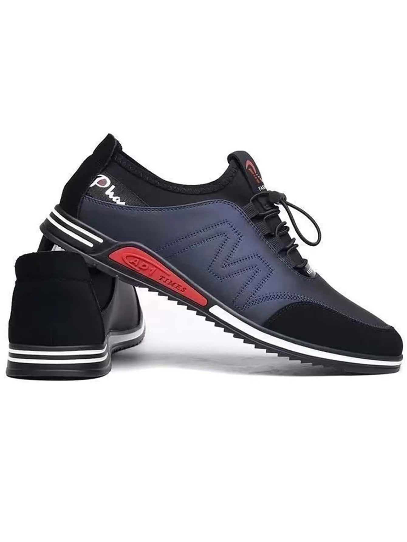 Men Striped Design Lace Up Front Sneakers