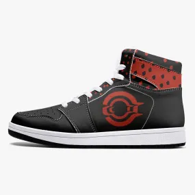 OOTAMAWAE Original Brand High-Top Leather Sneakers - Black $ Red Dots