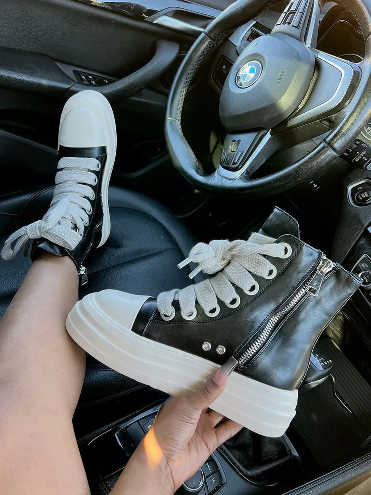 PU High-Top Sneakers