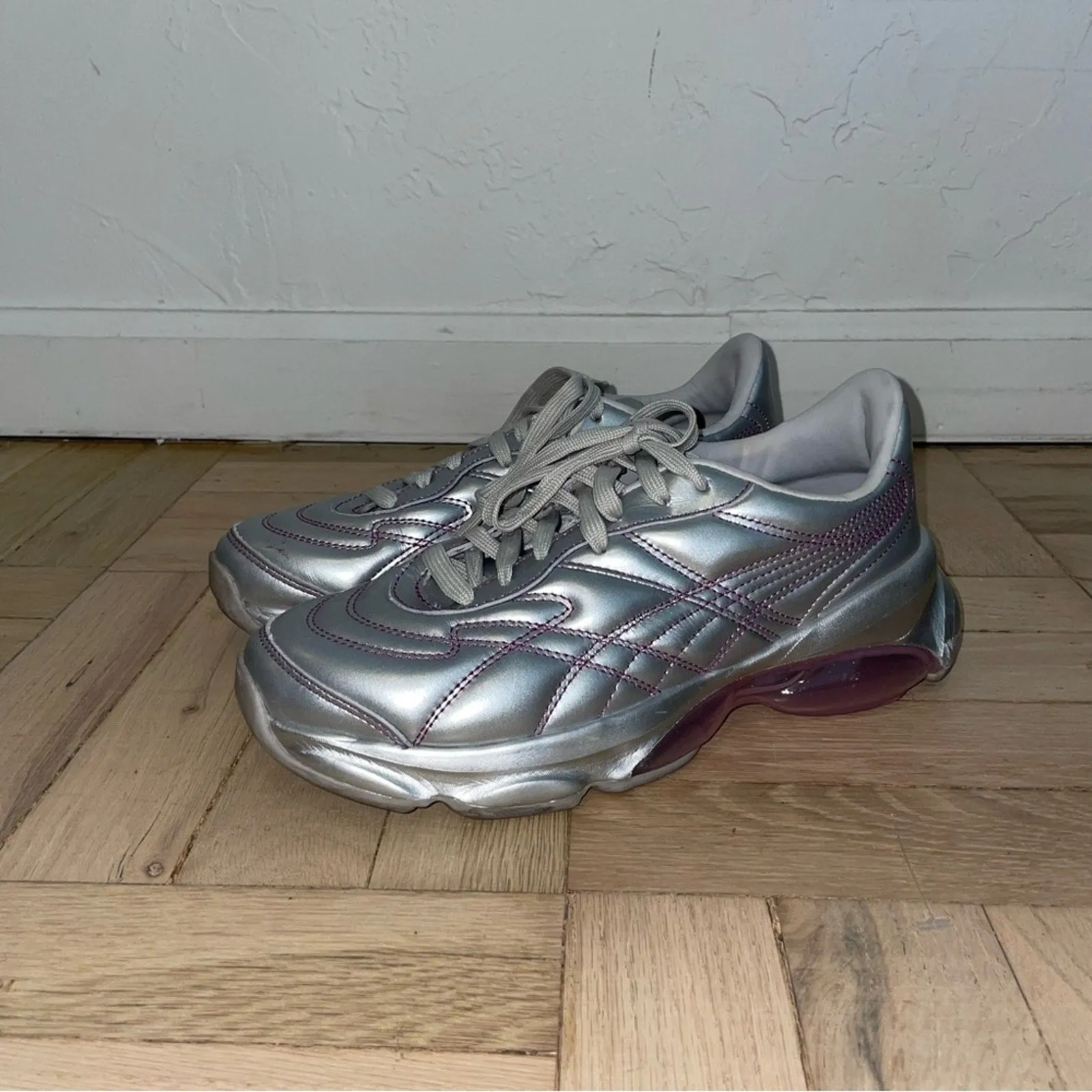 Puma x Dua Lipa Cell Dome Silver Metallic Chunky Sneakers (W8)