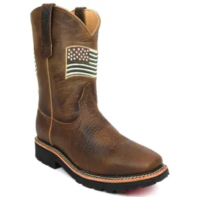 ROCKIN' LEATHER MEN'S AMERICAN FLAG SOFT TOE WORK BOOT-5016