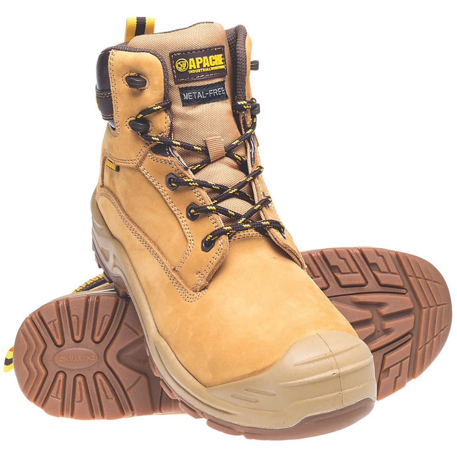 Safety Boots Mens Standard Fit Honey Leather Waterproof Composite Toe Size 13