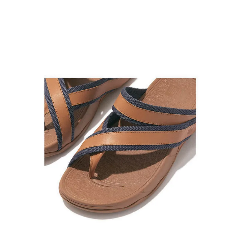 Sling Webbing Leather Toe-Post Sandals