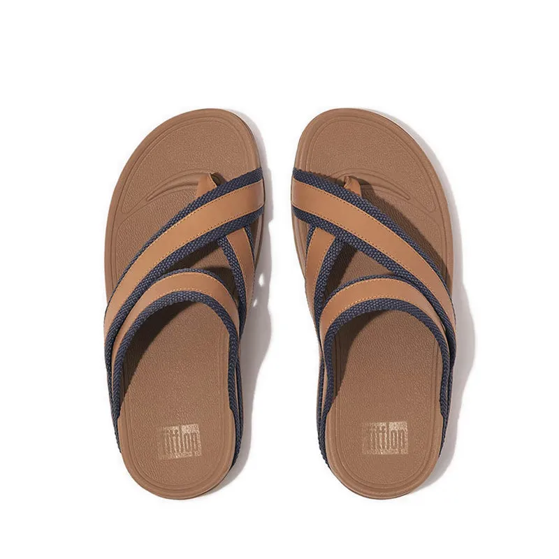 Sling Webbing Leather Toe-Post Sandals