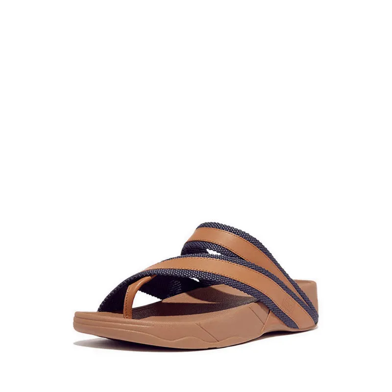 Sling Webbing Leather Toe-Post Sandals