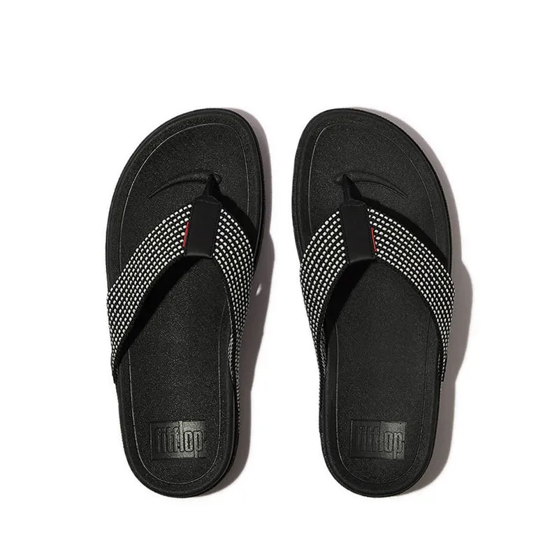 Surfer Weave-Stripe Toe-Post Sandals