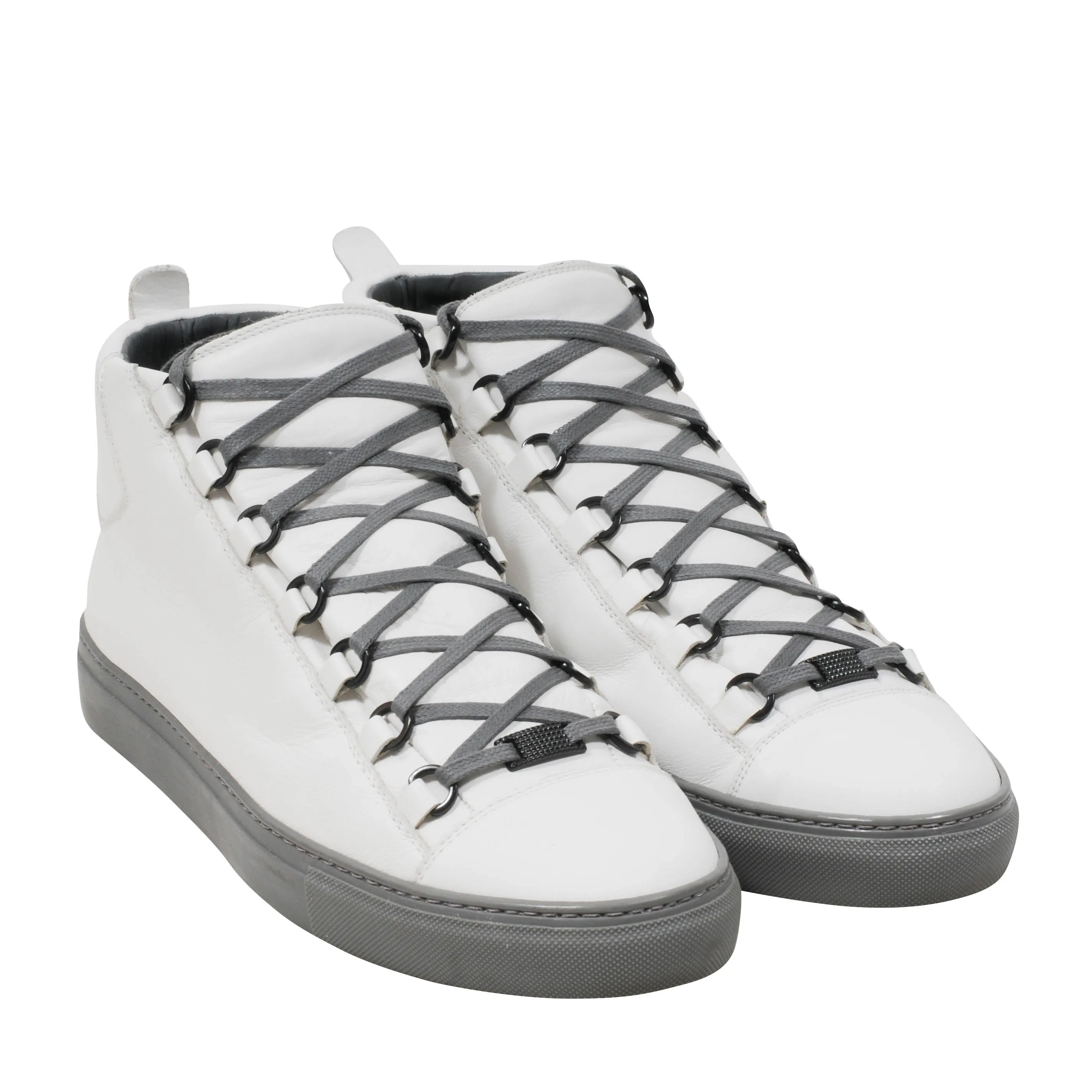 White Gray High Top Arenas Sneakers