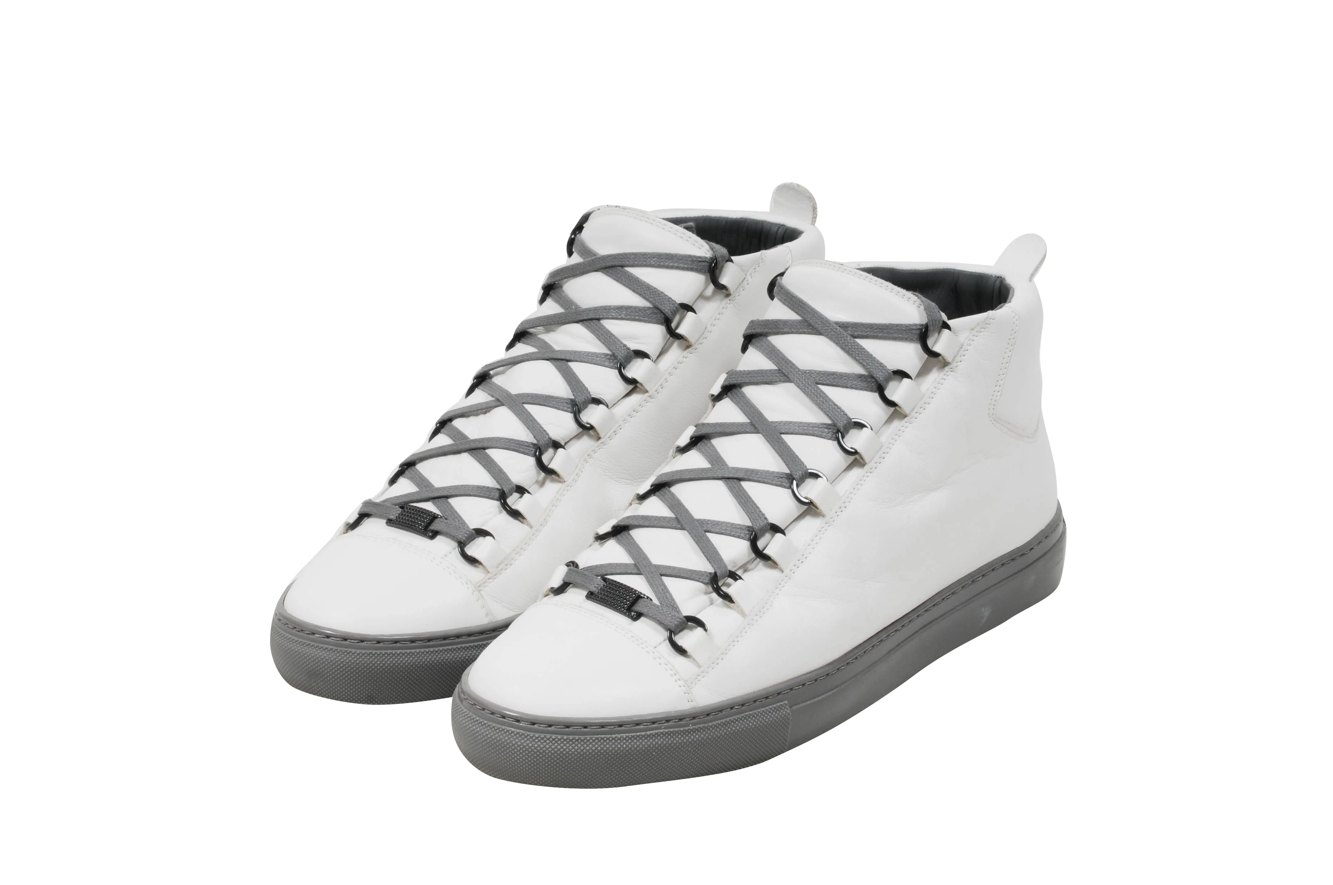 White Gray High Top Arenas Sneakers