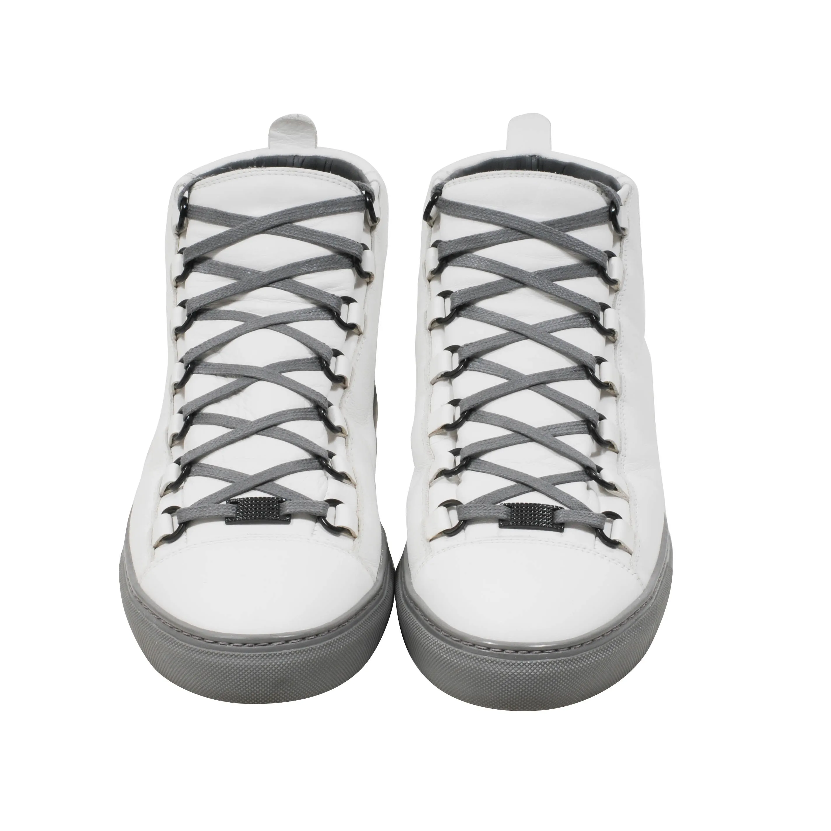 White Gray High Top Arenas Sneakers