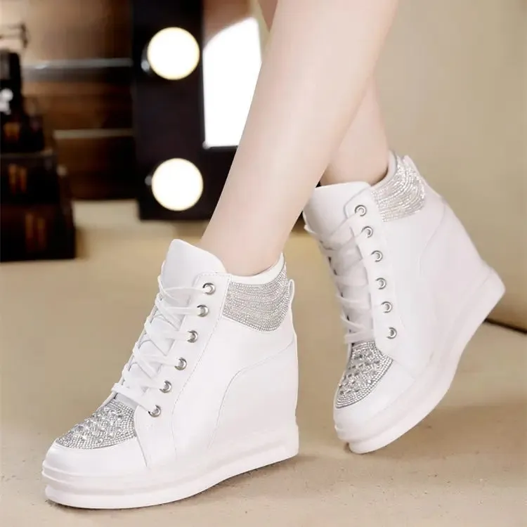 White Shoes Woman High Top Women Shoes Sneakers  Platform Ladies Shoe